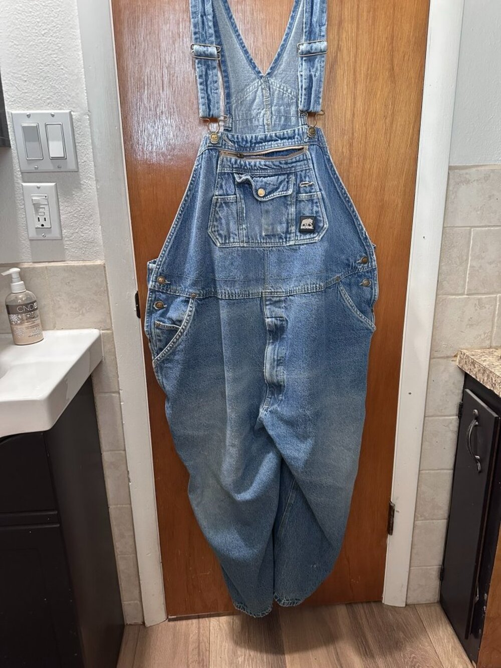 Berne Bib Overalls 52x28 – Distressed Grunge Workwear – Thrashed y2k Denim